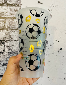 Leopard Soccer Mom full wrap Starbucks cup reusable cup