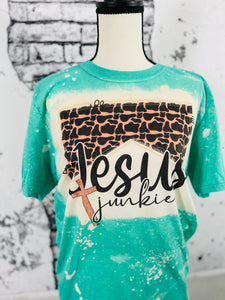 Jesus Junkie unisex bleached tee