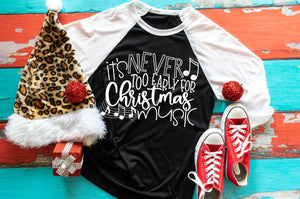 It's Never too Early for Christmas music unisex tee