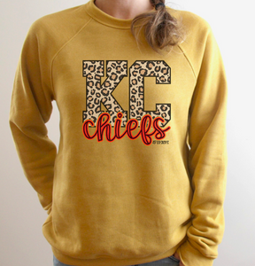 Leopard KC Chiefs unisex sponge fleece sweatshirt