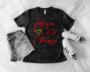 Kansas City heart black marble tee