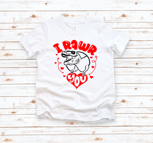 I Rawr You youth and toddler tee