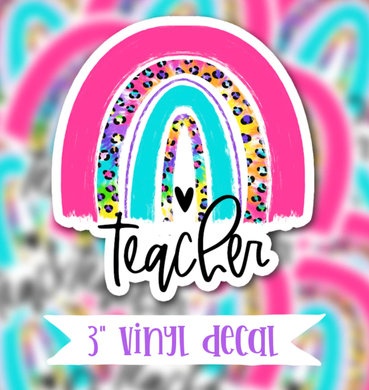 Teacher Rainbow vinyl waterproof sticker