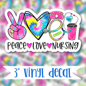 Peace Love Nursing vinyl waterproof sticker