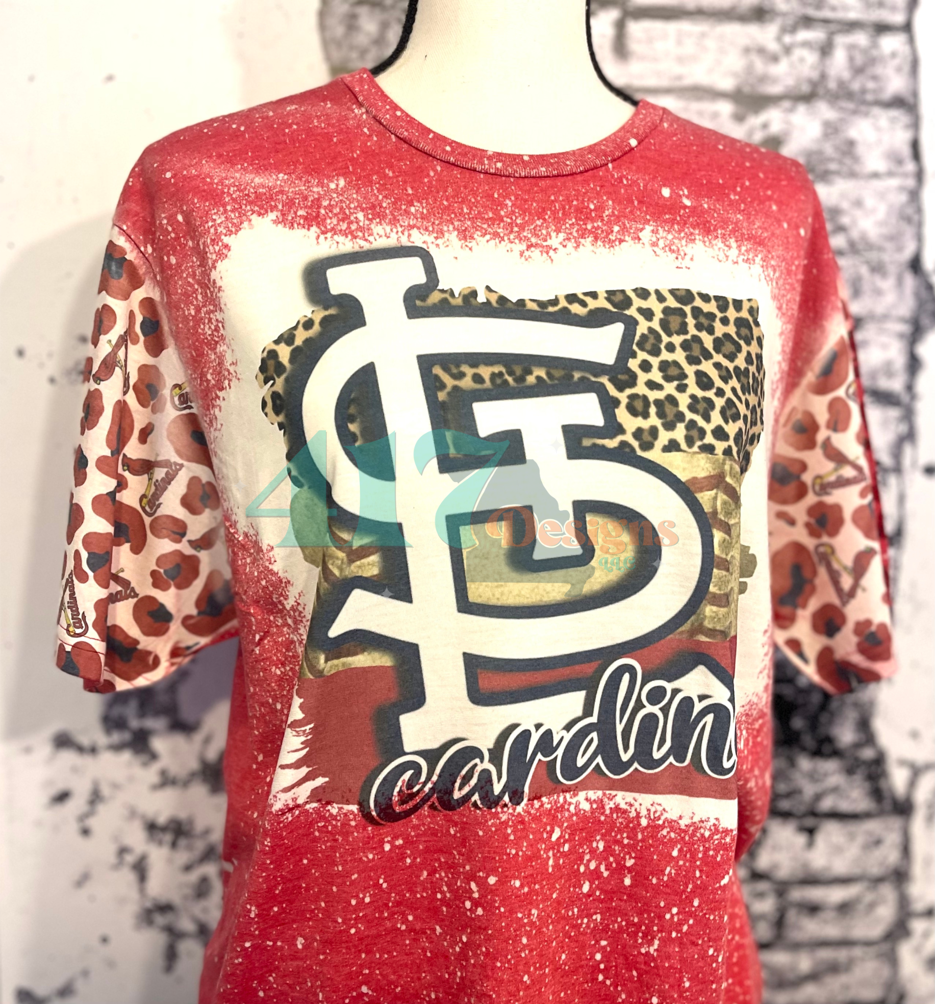 Cardinals bleached unisex tee and sleeves