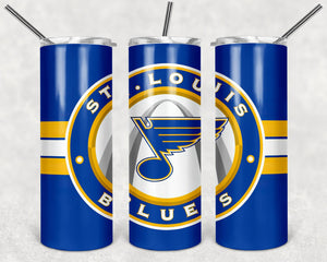 St Louis Blues with arch 20oz Skinny Tumbler