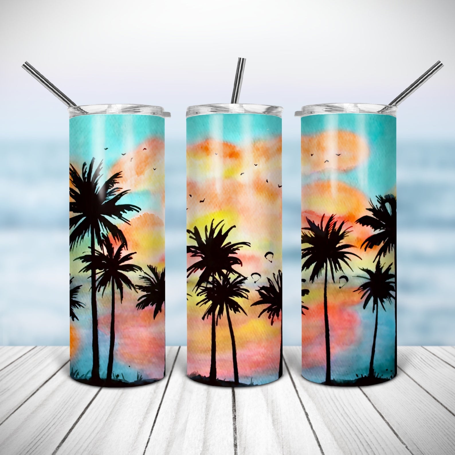 Tropical Sunset 20oz Skinny Tumbler