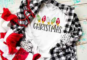 Merry Christmas glitter Christmas custom graphic tee