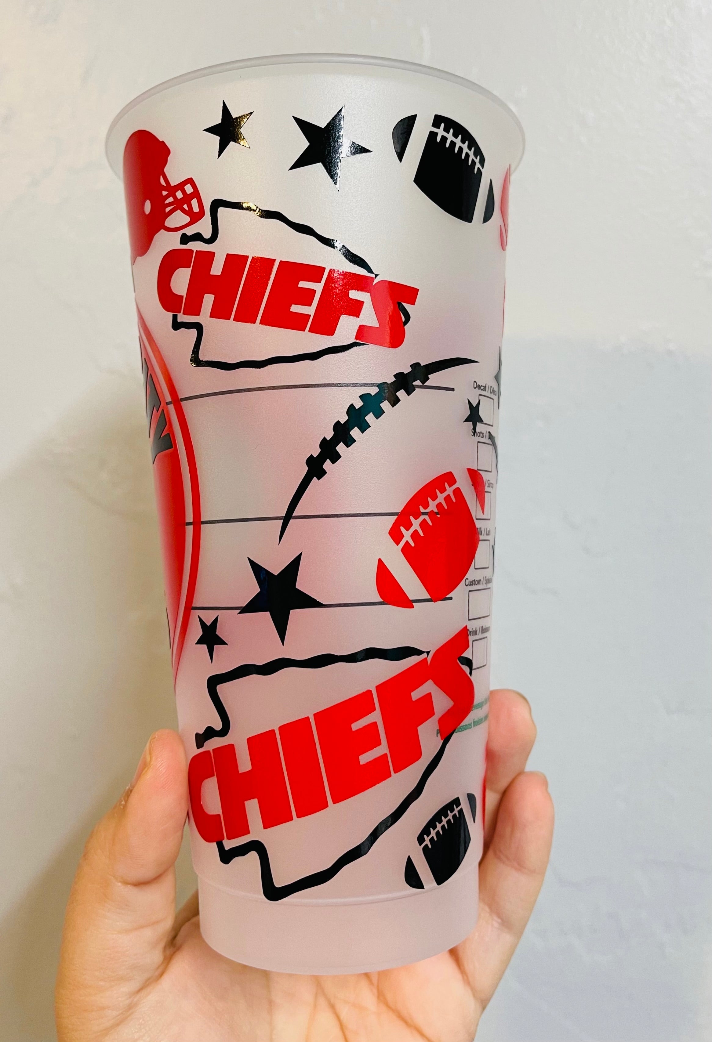 KC Chiefs Starbucks cup reusable cup