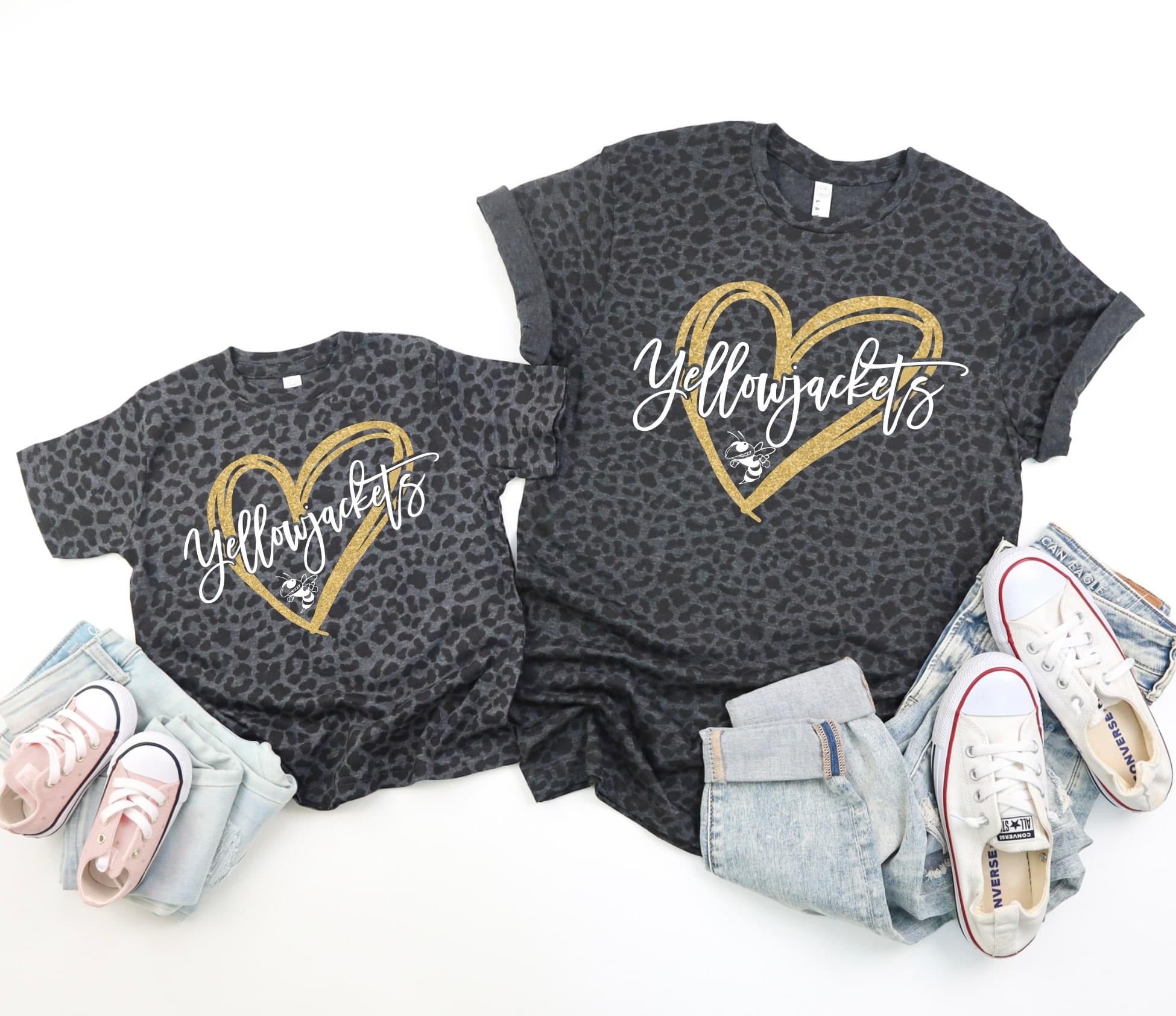 Yellowjackets glitter heart unisex tee