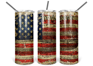 We the People US Flag 20oz Skinny Tumbler